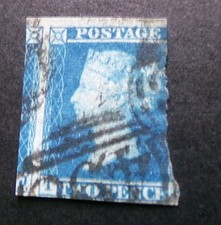 Great Britain  QVic 1841  2d Blue SG 14 Miscut Space filler  Used