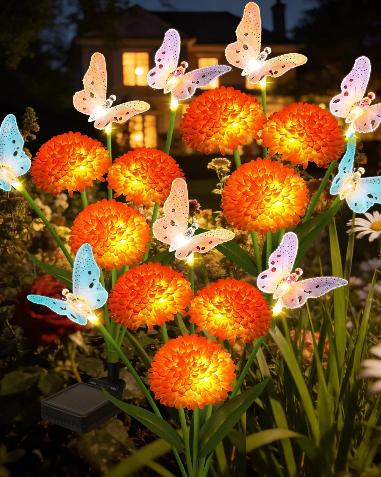 Solar Garden Lights Outdoor Waterproof Decorative 3 Pack Swaying Butterfly Li...