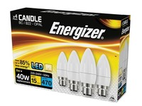 Energizer® LED BC (B22) Opal Kerzenlampe Nicht Dimmbar, Warmweiß 470 Lm 5,2 W