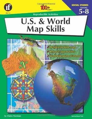 U.S. and World Map Skills (100+ - Paperback, by Norman Claire - Acceptable p