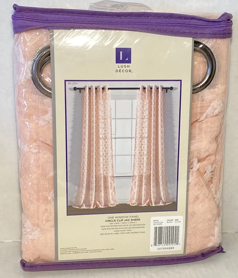 Exuberante Decoración Cortinas Transparentes Lote de 7 Paneles de Ventana Ojal Rubor Círculo Clip Jac Foto 4 de 4