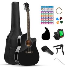 Moukey Set di Chitarra Acustica per Principianti e Adulti, 41 Pollici 4/4 con Gigbag