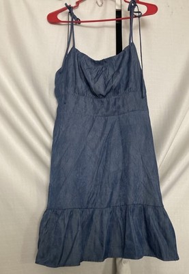 Womens Jean Dress Xxl Spaghetti Strap Style Dark Denim Fitted Mermaid Style  | eBay