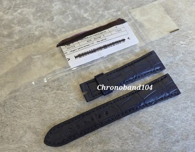 Genuine OEM Breguet 20/16mm Dark Blue Matte Leather Watch Strap Band NEW