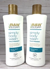 Raw Sugar Simply Body Wash Cold Pressed Vanilla Bean + Sugar 25oz (2pack)