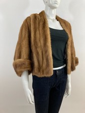 Beautiful  Soft Classic Brown Mink Fur Stole Wrap Shawl - Vintage Fur