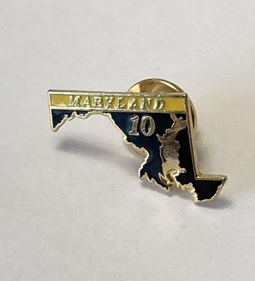 Vintage Maryland State Borders Map Shaped Enamel Pin