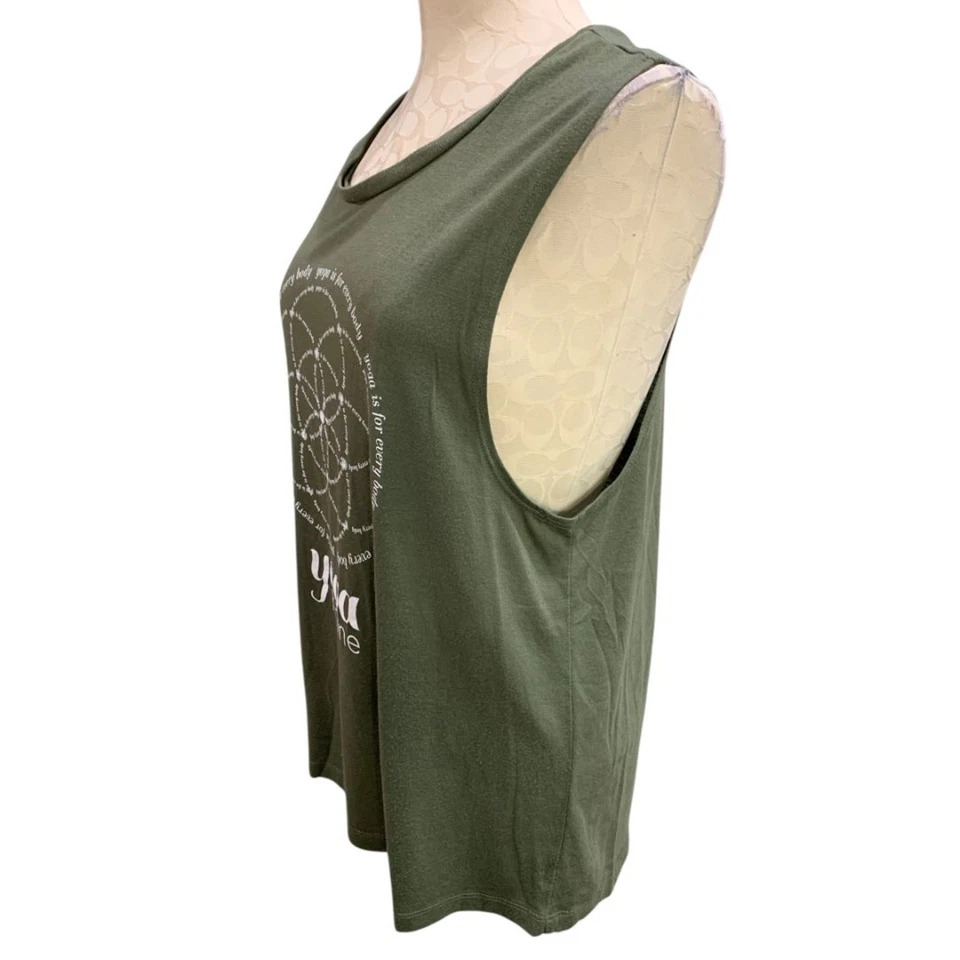 2XL Yoga Home Green Womens Olive Green Tank Top Lightweight - Image 3 of 4