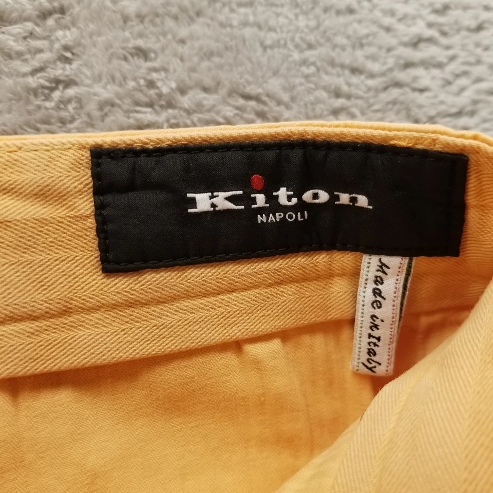 Pantalones Kiton Napoli Para Hombre 34x30 Naranja Chinos Algodón Oficina Pantalones Hechos en Italia Foto 4 de 4