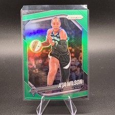 2025 Panini WNBA Prizm A'ja Wilson Green Prizm #76 Las Vegas Aces