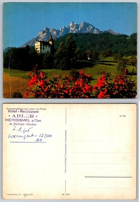 1965 Krienserschlössli Hotel Adler Hergiswil Luzern Mount Pilatus Switzerland