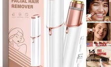 Facial Hair Removal for Women: Painless Rechargeable Face Shaver Electric White
