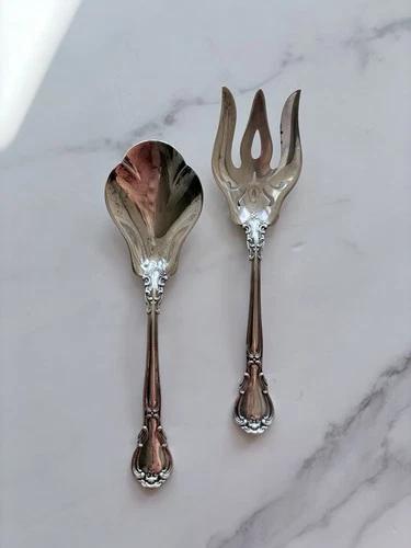 Vintage Gorham Sterling Flatware, Chantilly, Salad Serving Set, 8 3/8 inches