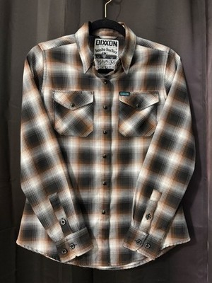 Dixxon Flannel Bondo Bucket Shirt Womens Small Brown Black Snap Limited Edition