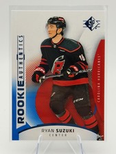 Ryan Suzuki 2025-26 SP Hockey Rookie Authentics Blue RC Carolina Hurricanes