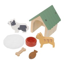 Pet Simulation Feeding Set House Play Supply Dollhouse Dog Kennels