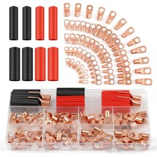 New 130PCS Copper Wire Lugs Assortment Kit with Heat Shrink Fast Shipping