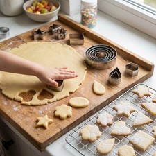 30 Pcs Stainless Steel Cookie Cutters Set Geo...