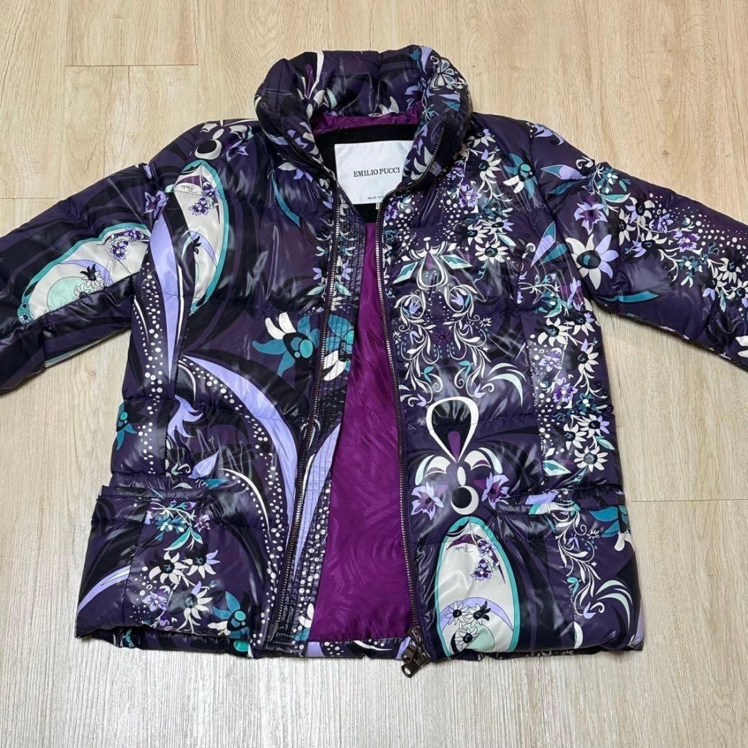 Emilio Pucci Down Jacket Multicolor Size S Geometric Pattern Purple From Japan