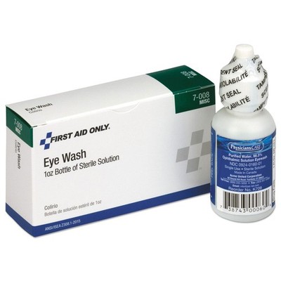 First Aid Only 7008 1 oz Eyewash 24 Unit ANSI Class A+ Refill New
