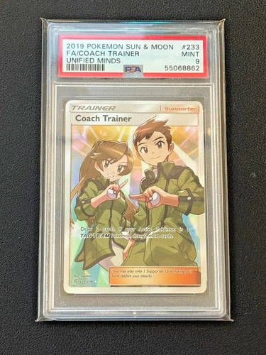 2019 Pokemon S&M Unified Minds Coach Trainer Full Art  #233 PSA 9 MINT