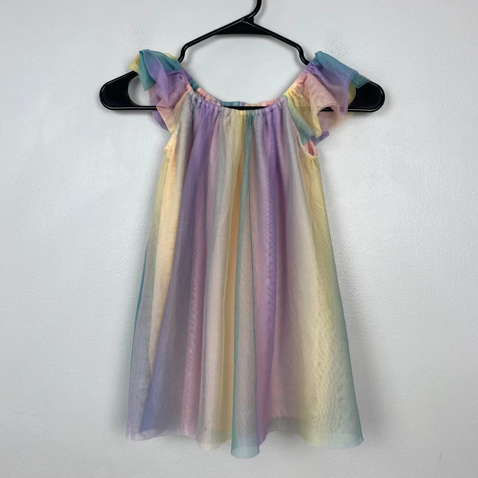 Okie Dokie Rainbow Tutu Dress Multicolor Tulle Fairy Unicorn Halloween Size 3T - Image 2 of 4