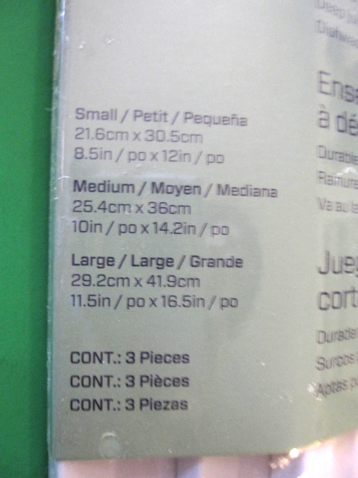NEW Henckels 3 Piece White Cutting Board Set  L 16.5, M 14.2, S 12" Rectangular - Image 3 of 4