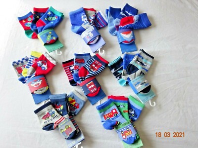 3 PAAR PAKET MIX BABY JUNGEN KINDER UK 0-2,5, KNÖCHELSOCKEN KLEINKIND 6-12 MONATE