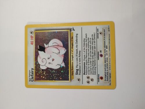 Pokémon TCG Clefairy Base Set 2 6/130 Holo Unlimited Holo Rare - Picture 2 of 11