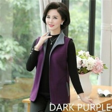 Women Waistcoat Gilet Vest Polar Fleece Sleeveless Jacket Stand Collar Thicken