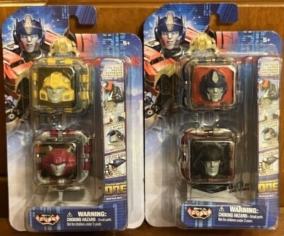 (2) Transformers - Battle Cubes - Bumblebee, Optimus Prime, Megatron, Elita