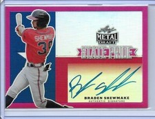 2019 Leaf Metal BRADEN SHEWMAKE State Pride Pink Prismatic Auto RC 13/20 Braves