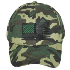 United States USA Flag 3D American Green Camo Snapback Men Curved Bill Hat Cap