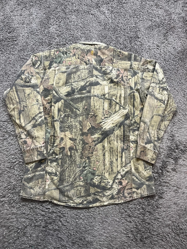 Browning Shirt Mens XL Camo Long Sleeve Button Down Hunting Board Outdoor Nature - Image 2 of 4