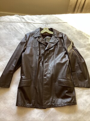 Cooper Genuine Leather Jacket Designer Outerwear Mens Size 46 W/Removable Liner