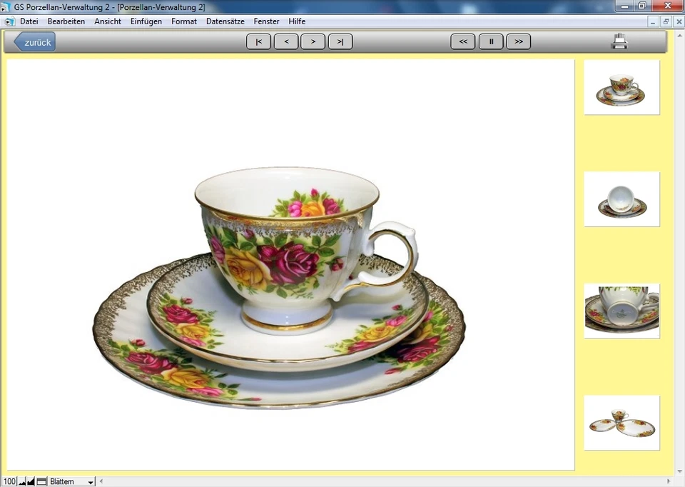 GS Porzellan-Verwaltung 2 - Software Programm zur Verwaltung Ihrer Sammlung - Bild 3 von 4
