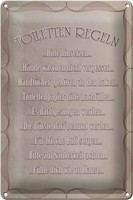 Blechschild Spruch 20X30Cm Toiletten Regeln Bitte Hinsetzen Deko Schild Tin Sign