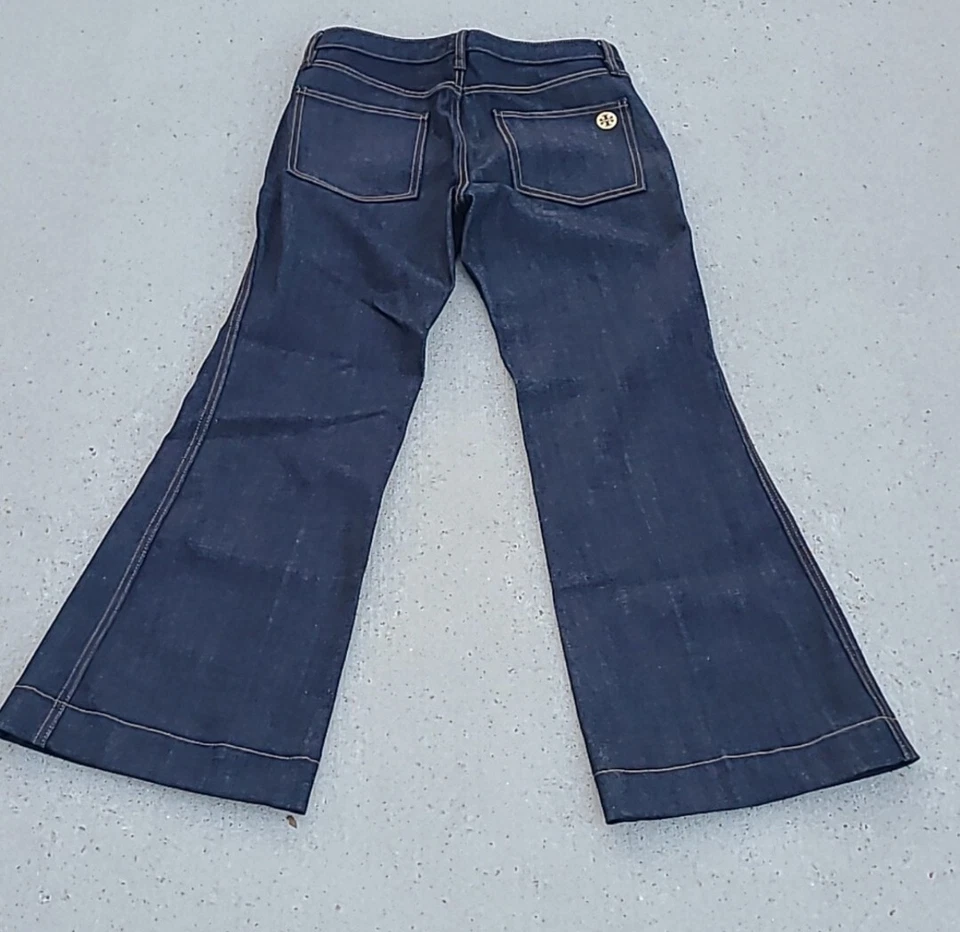 Tory Burch 牛仔裤靛蓝深高腰喇叭牛仔裤 27 码 — 第 3/4 张图片