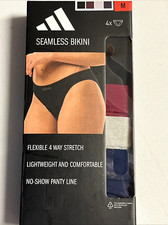 Women's Adidas 4 Pack Multicolor Seamless Bikini Underwear Size Medium NWT