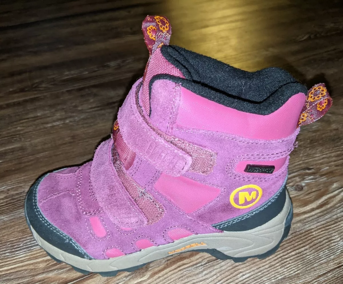 Merrell Moab Polar Mid Strap girls pink ankle boots youth size 11