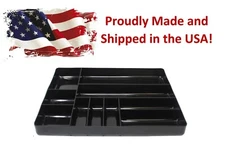 JSP Manufacturing Black Stackable Lightweight 10 Compartment Organizer Tray