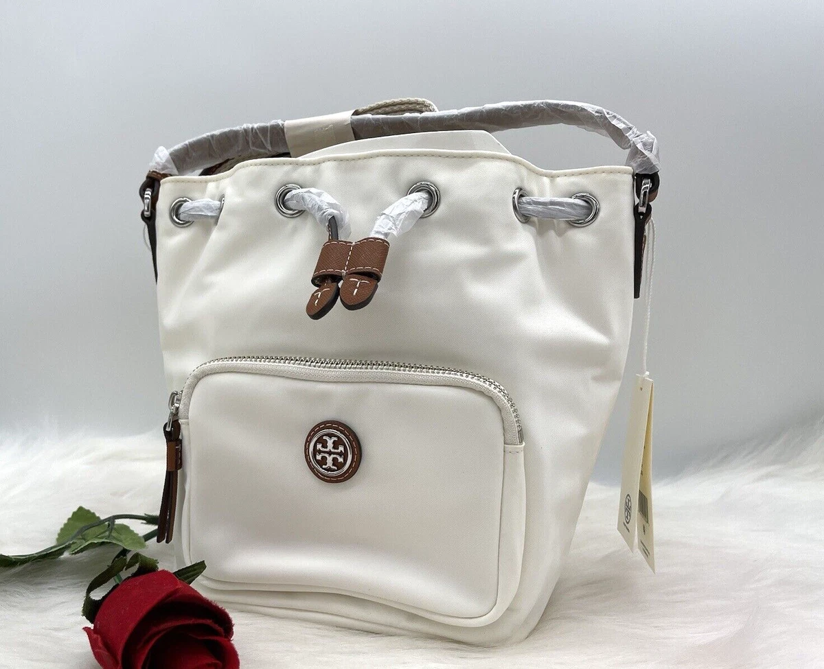 tory burch bucket bag white