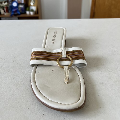 Montego Bay Club Sandals Brown White Womens Comfy Brazil Shoes Size 8W - Picture 3 of 12