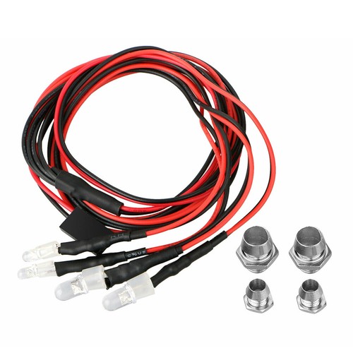 Upgrade LED Lights Fits RC Model Car White Headlamps Headlights & Rear Red Light - Picture 5 of 8