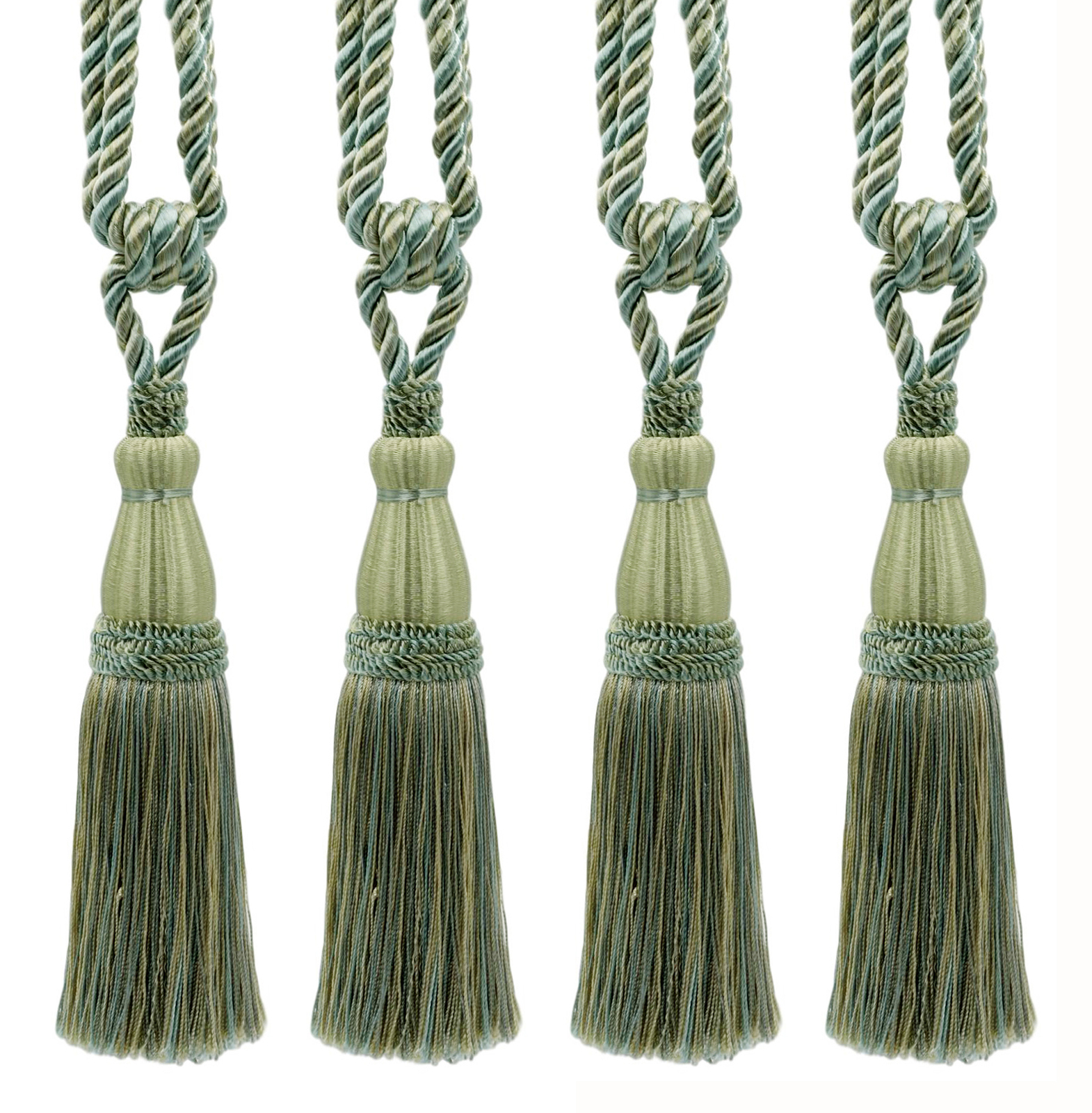 DÉCOPRO Tassel Tieback, Style# TBC085, Color# PR10 - Beach Green [Set of 4]