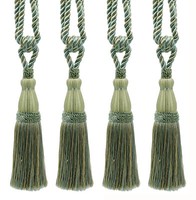 DÉCopro Quasten Raffhalter, Style# TBC085, Farbe# PR10 - Beach Green, Set 4