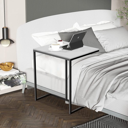 Compact C Shaped Side Table Sofa End Tables Couch Laptop Desk Bedside Tables - Picture 6 of 14