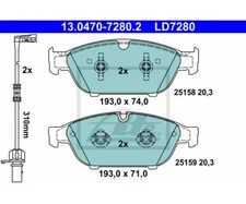 Brake pad set, disc brake ATE ceramic ATE 13.0470-7280.2