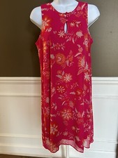 Chaps Women’s Size 4 Pink Floral Shift Dress Wedding, Baby Shower