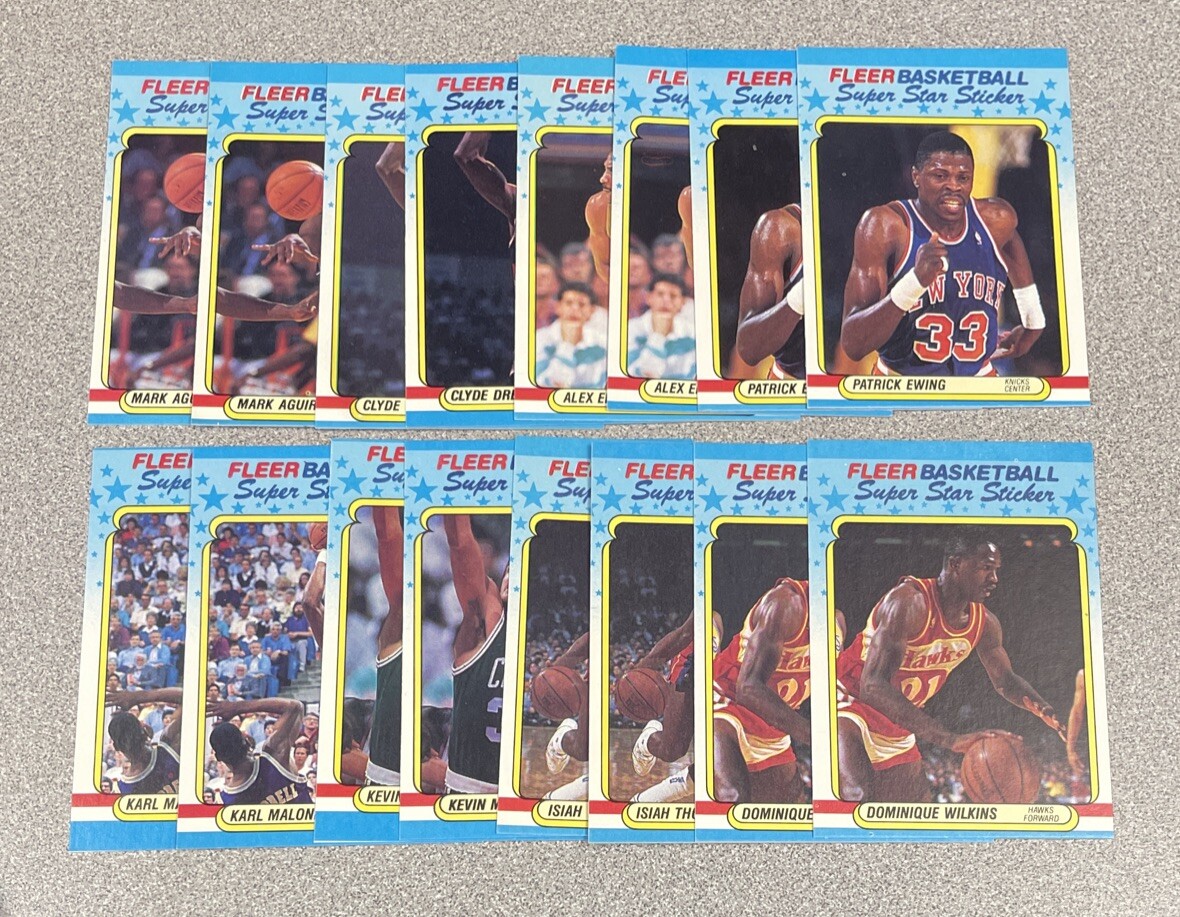 1988-89 Fleer Basketball Super Star Sticker You Pick Complete Your Set Crisp🏀🔥